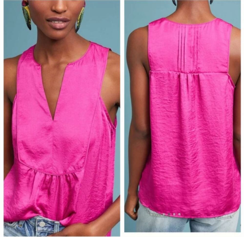 Anthropologie Maeve Womens Weekend Getaway Top Size 00 Boho Side Slits Feminine